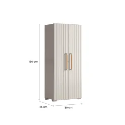 Armadi Da Esterno > Dmora Armadio da giardino 2 ante sabbia 80x180h cm - Melville Marrone Sabbia