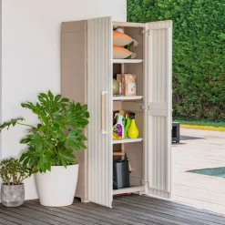 Armadio da giardino impermeabile sabbia 80x180h cm - Melville
