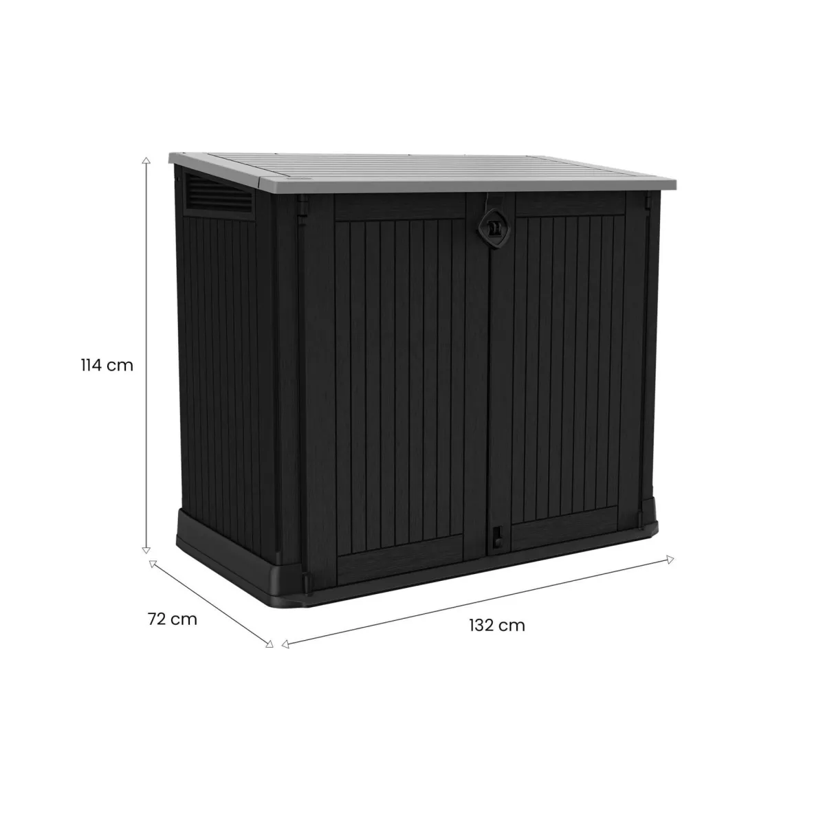 Armadi Da Esterno > Dmora Armadio da terrazzo 2 ante 132x113h cm - Gander Nero