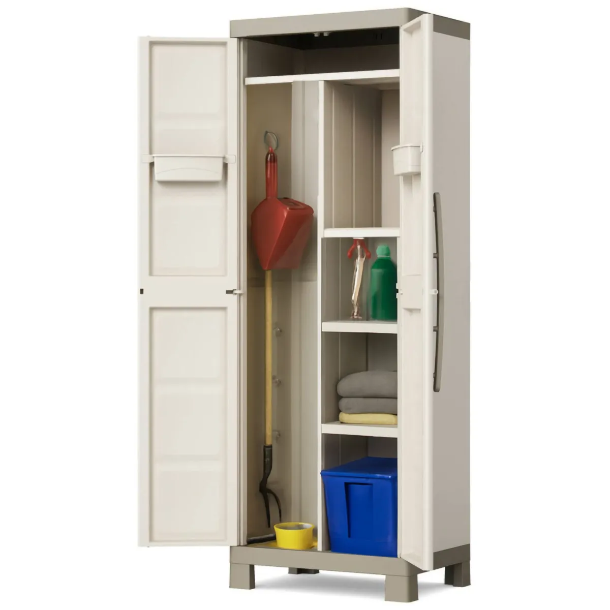 Armadi Da Esterno > Dmora Armadio esterno alto sabbia 65x182h cm - Strathmore Marrone Sabbia