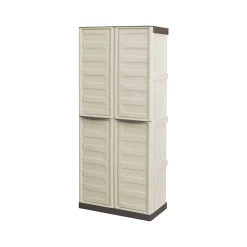 Armadi Da Esterno|Outdoor > Dmora Armadio esterno 2 ante beige e marrone 70x85h cm - Acira Marrone, Beige