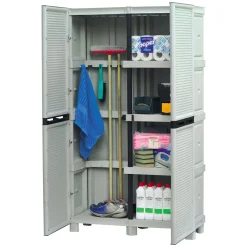 Armadi Da Esterno|Outdoor > Dmora Armadio esterno 2 ante 35x172h cm - Allain Grigio Chiaro
