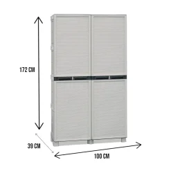 Armadio esterno 2 ante grigio chiaro 100x172h cm - Achae