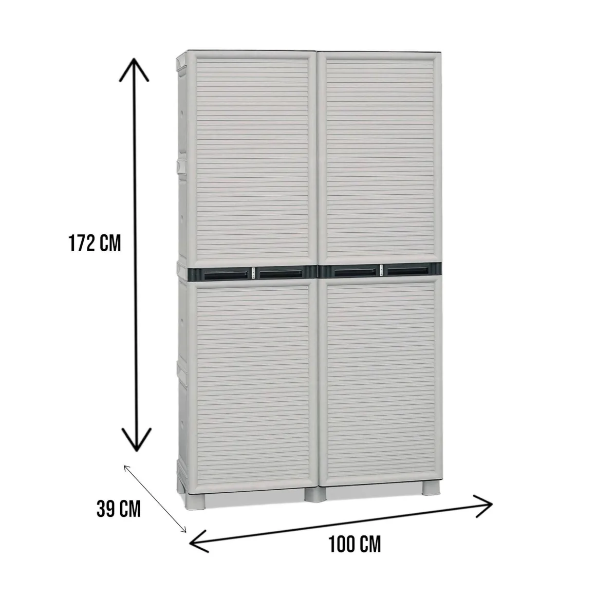 Armadio esterno 2 ante grigio chiaro 100x172h cm - Achae