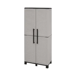 Armadio esterno 2 ante grigio chiaro e nero 68x169h cm - Askan