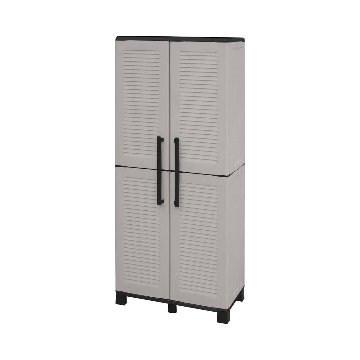 Armadio esterno 2 ante grigio chiaro e nero 68x169h cm - Askan