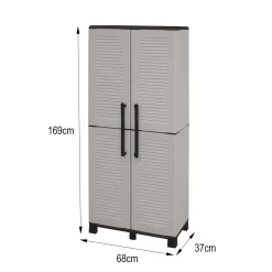 Armadio esterno 2 ante grigio chiaro e nero 68x169h cm - Askan