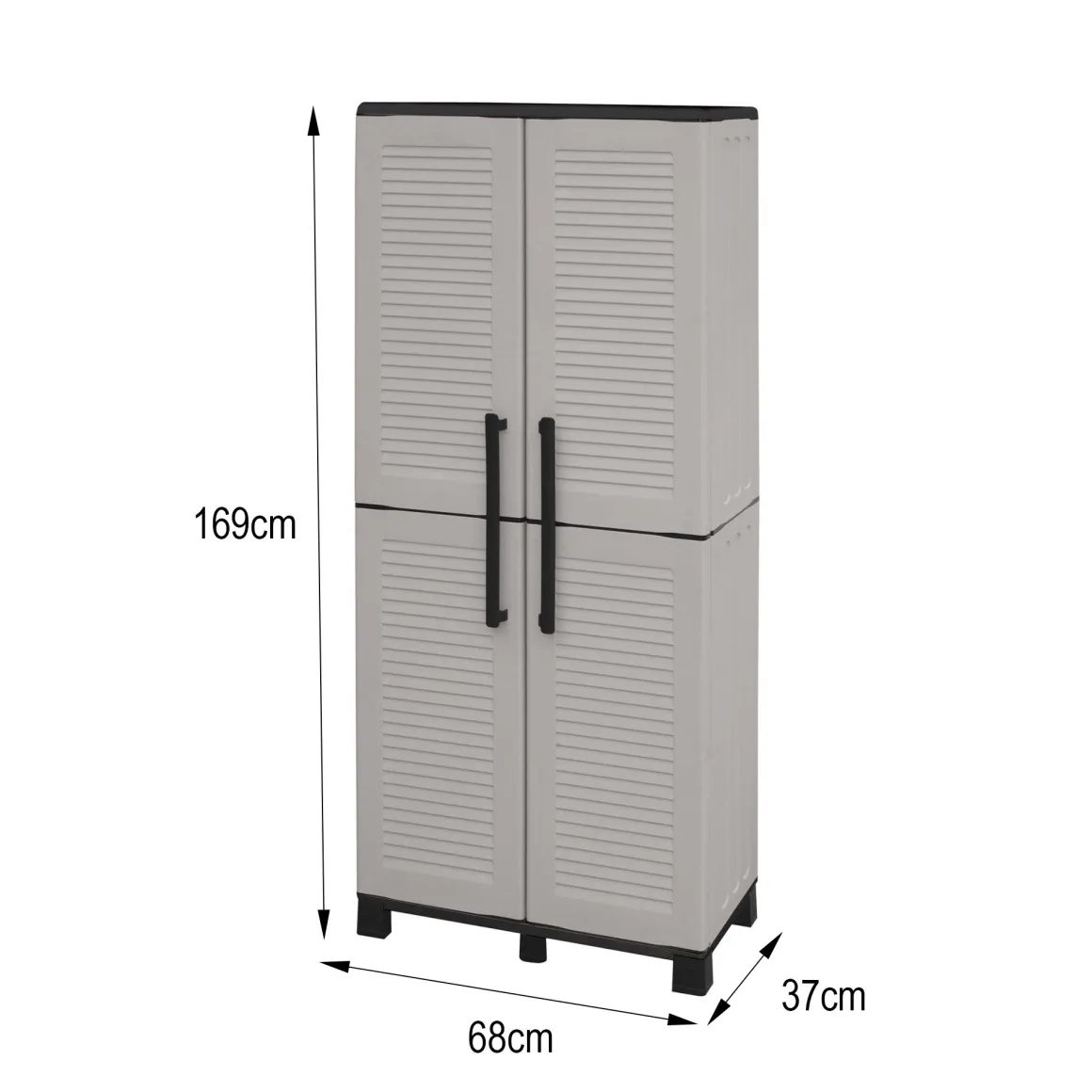 Armadio esterno 2 ante grigio chiaro e nero 68x169h cm - Askan