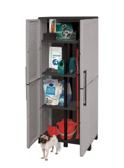 Armadio esterno 2 ante grigio chiaro e nero 68x169h cm - Askan