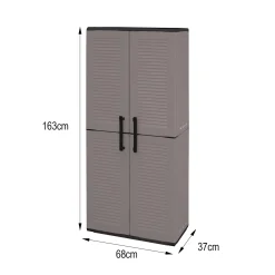 Armadi Da Esterno|Outdoor > Dmora Armadio esterno 2 ante grigio e nero 68x163h cm - Arabel Nero, Grigio