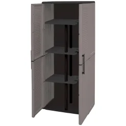 Armadi Da Esterno|Outdoor > Dmora Armadio esterno 2 ante grigio e nero 68x163h cm - Arabel Nero, Grigio