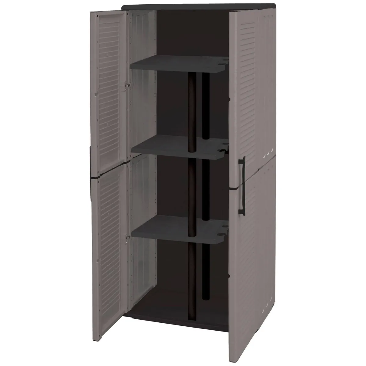 Armadi Da Esterno|Outdoor > Dmora Armadio esterno 2 ante grigio e nero 68x163h cm - Arabel Nero, Grigio