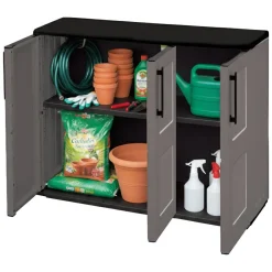 Armadio esterno 3 ante grigio e nero 102x84h cm - Aranka