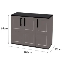 Armadio esterno 3 ante grigio e nero 102x84h cm - Aranka