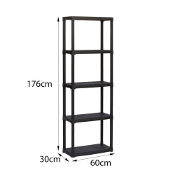 Scaffali|Armadi Da Esterno > Dmora Armadio esterno antracite 60x176h cm - Aurelian Nero Antracite