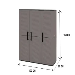 Armadio esterno classico 3 ante grigio e nero 102x163h cm - Amordel