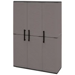 Armadio esterno classico 3 ante grigio e nero 102x163h cm - Amordel