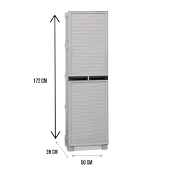 Scaffali|Armadi Da Esterno > Dmora Armadio esterno grigio chiaro e nero 70x172h cm - Giri Nero, Grigio Chiaro