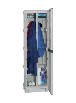 Scaffali|Armadi Da Esterno > Dmora Armadio esterno grigio chiaro e nero 70x172h cm - Giri Nero, Grigio Chiaro