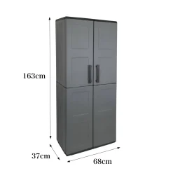 Armadio esterno ripiani regolabili grigio e nero 68x163h cm - Arabel