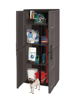 Armadio esterno ripiani regolabili grigio e nero 68x163h cm - Arabel