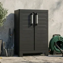 Armadio giardino 2 ante nero 65x97h cm - Terrebonne