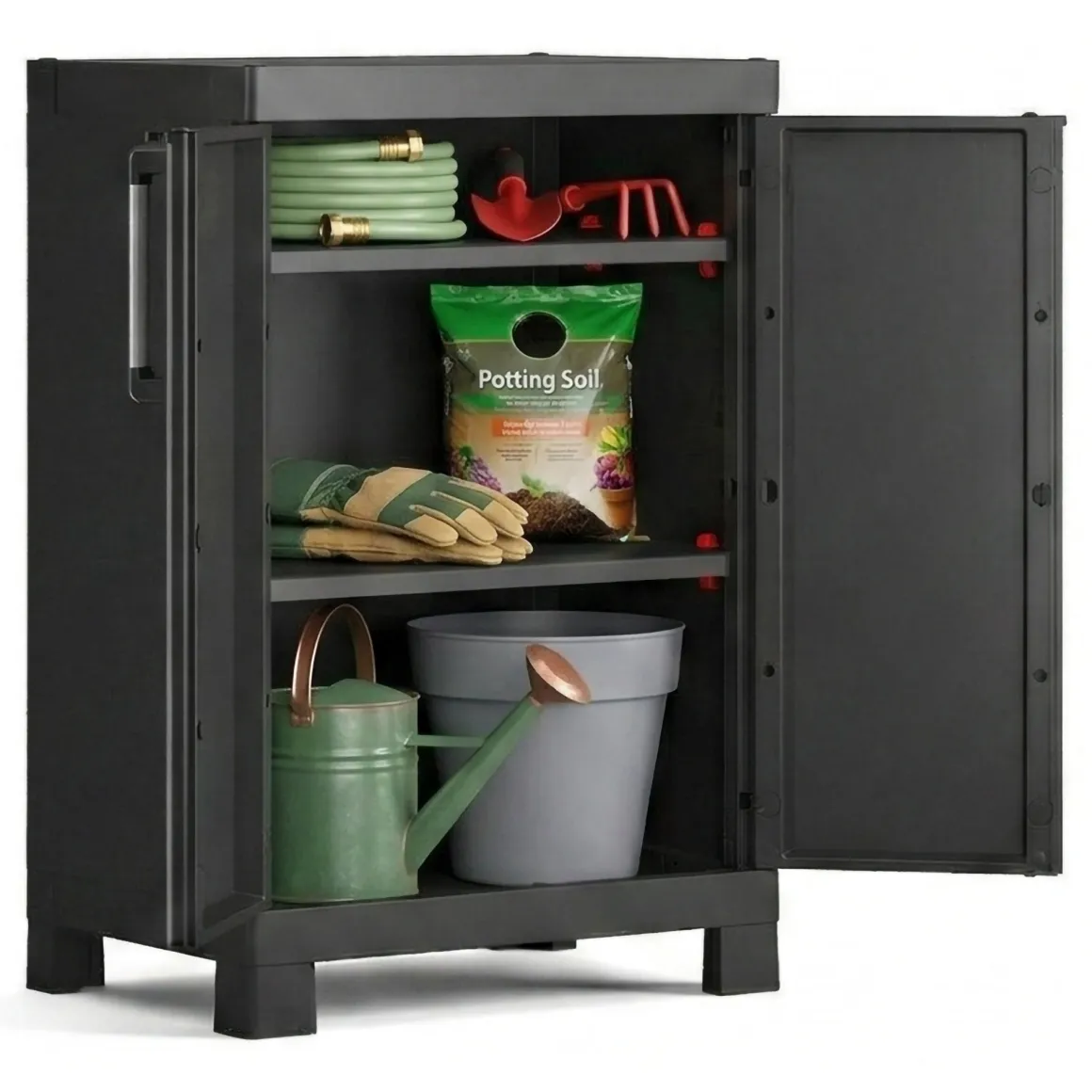 Armadio giardino 2 ante nero 65x97h cm - Terrebonne