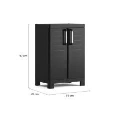 Armadio giardino 2 ante nero 65x97h cm - Terrebonne