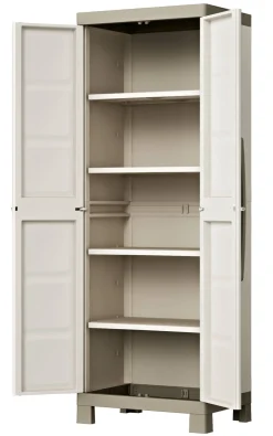 Armadi Da Esterno > Dmora Armadio giardino 2 ante sabbia 65x182h cm - Strathmore Marrone Sabbia