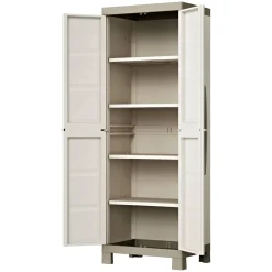 Armadi Da Esterno > Dmora Armadio giardino 2 ante sabbia 65x182h cm - Strathmore Marrone Sabbia