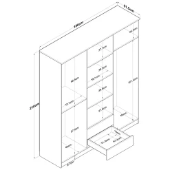 Altri Guardaroba > Dmora Armadio Grande Bianco: Organizzazione Elegante e Funzionale Marrone, Bianco Rovere