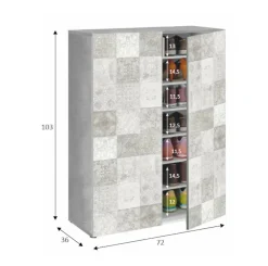 Armadio grigio 2 ante 72x103h cm - Athenodora