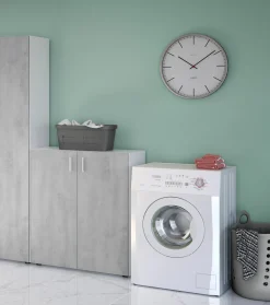 Bagno|Camera Da Letto > Dmora Armadio grigio e bianco 2 ante 80x92h cm - Argento Bianco, Grigio Cemento