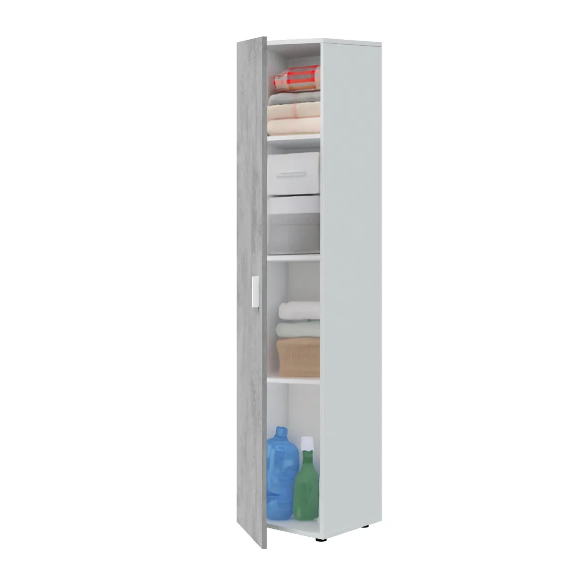 Armadio grigio e bianco slim 41x182h cm - Avlis