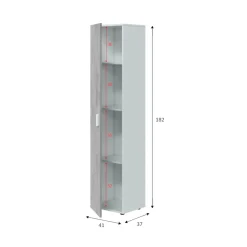 Armadio grigio e bianco slim 41x182h cm - Avlis