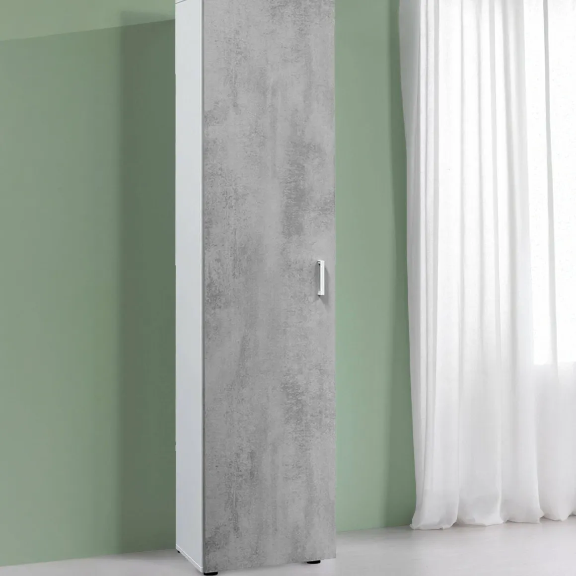 Armadio grigio e bianco slim 41x182h cm - Avlis