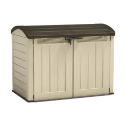 Armadi Da Esterno > Dmora Armadio in plastica 2 ante 177x134h cm - Hinton Beige