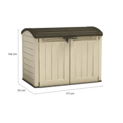 Armadi Da Esterno > Dmora Armadio in plastica 2 ante 177x134h cm - Hinton Beige