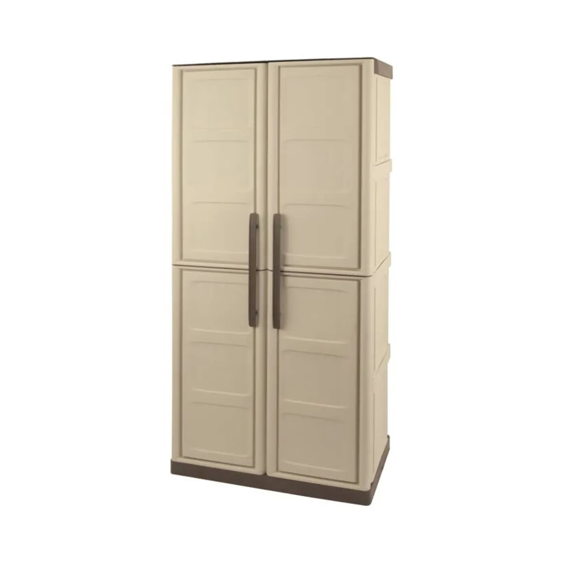 Armadio in plastica 2 ante beige e marrone 70x165h cm - Ipno