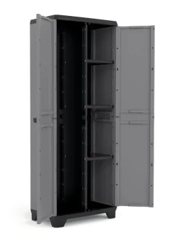 Armadi Da Esterno > Dmora Armadio in plastica 2 ante 68x90h cm - Cochrane Grigio