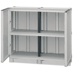 Armadio in plastica 2 ante grigio chiaro 100x92h cm - Arlinda
