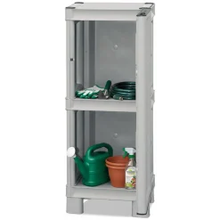 Armadi Da Esterno|Outdoor > Dmora Armadio in plastica 2 ante 70x172h cm - Achae Grigio Chiaro
