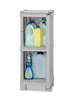 Armadio in plastica 2 ante grigio chiaro 35x92h cm - Arlinda