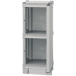 Armadio in plastica 2 ante grigio chiaro 35x92h cm - Arlinda