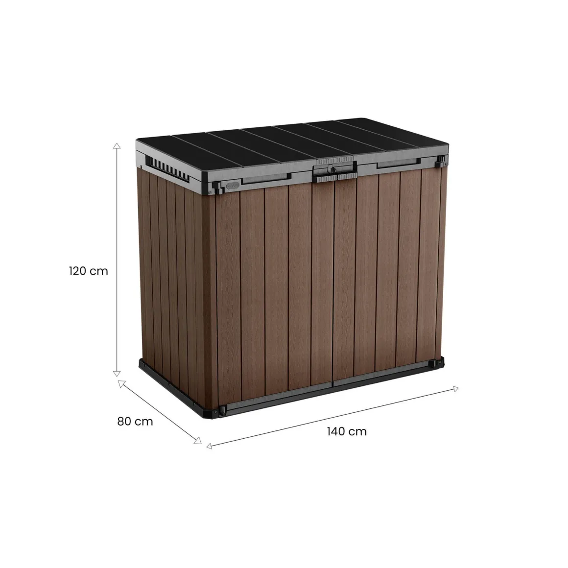 Armadio in plastica 2 ante marrone 140x120h cm - Napanee