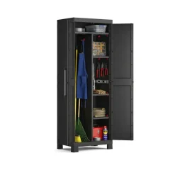 Armadi Da Esterno > Dmora Armadio in plastica 2 ante 65x182h cm - Terrebonne Nero