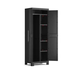 Armadi Da Esterno > Dmora Armadio in plastica 2 ante 65x182h cm - Terrebonne Nero