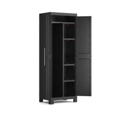 Armadi Da Esterno > Dmora Armadio in plastica 2 ante 65x182h cm - Terrebonne Nero