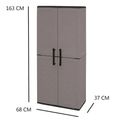 Armadio in plastica impermeabile grigio e nero 68x163h cm - Akina