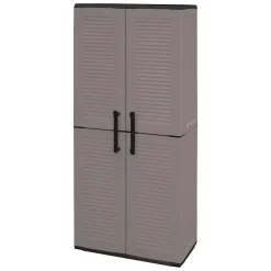 Armadio in plastica impermeabile grigio e nero 68x163h cm - Akina